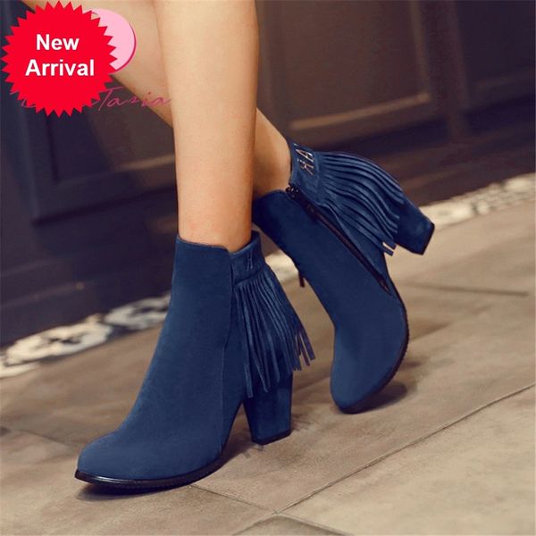 2021 the new size large 33-43 female bangs ankle toe boots foot thick high heels classic women's shoes afv9, Black
2021 the new size large 33-43 female bangs ankle toe boots foot thick high heels classic women's shoes afv9, Black