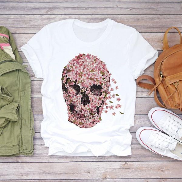 women cartoon skull floral flower halloween fashion print lady t-shirts womens graphic t shirt ladies female tee t-shirt, White
women cartoon skull floral flower halloween fashion print lady t-shirts womens graphic t shirt ladies female tee t-shirt, White