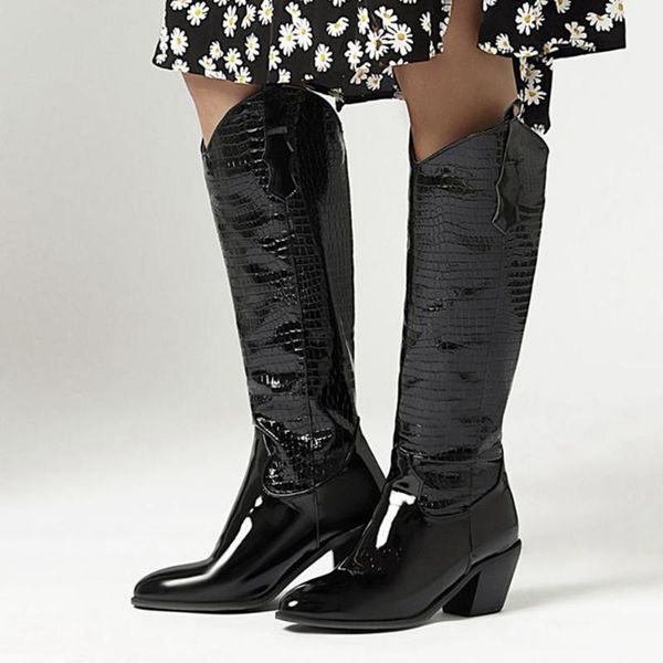 brand new big size 46 square heels stylish winter shoes boots women vintage knee high western boots, Black
brand new big size 46 square heels stylish winter shoes boots women vintage knee high western boots, Black