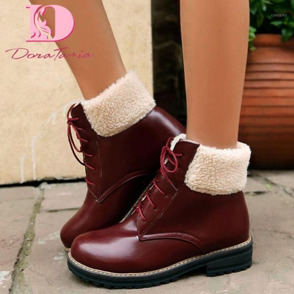 doratasia 2020 dropship big size 43 warm plush russia winter non-slip lace up women shoes ankle boots female1, Black 
doratasia 2020 dropship big size 43 warm plush russia winter non-slip lace up women shoes ankle boots female1, Black