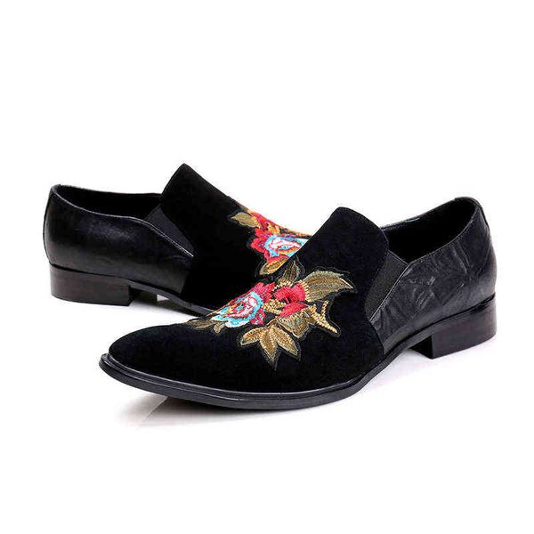 dress shoes christia bella handmade flower embroidery black men suede leather pointed toe business party 220223
dress shoes christia bella handmade flower embroidery black men suede leather pointed toe business party 220223