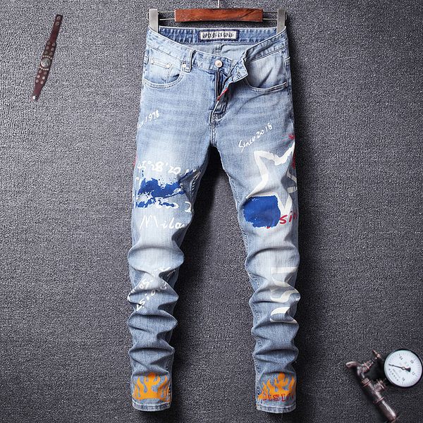 2021 new fashion streetwear slim fit elastic printed men personality night club pants designer hip hop homme ogxz, Blue
2021 new fashion streetwear slim fit elastic printed men personality night club pants designer hip hop homme ogxz, Blue