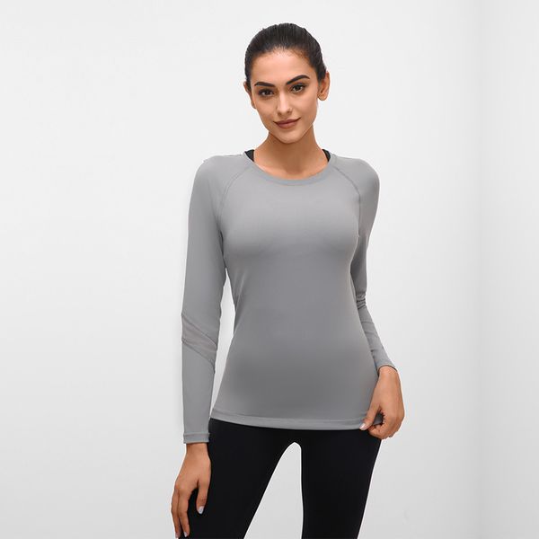 gym clotheslu yoga long-sleeved t-shirt women&#s mesh stretch slim fit lu outdoor indoor sport shirt running exercise worko, Gray
gym clotheslu yoga long-sleeved t-shirt women&#s mesh stretch slim fit lu outdoor indoor sport shirt running exercise worko, Gray