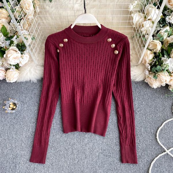korean autumn new round neck knitwear women's long sleeve twist slim fit solid color casual clothing sweater p542, White;black
korean autumn new round neck knitwear women's long sleeve twist slim fit solid color casual clothing sweater p542, White;black