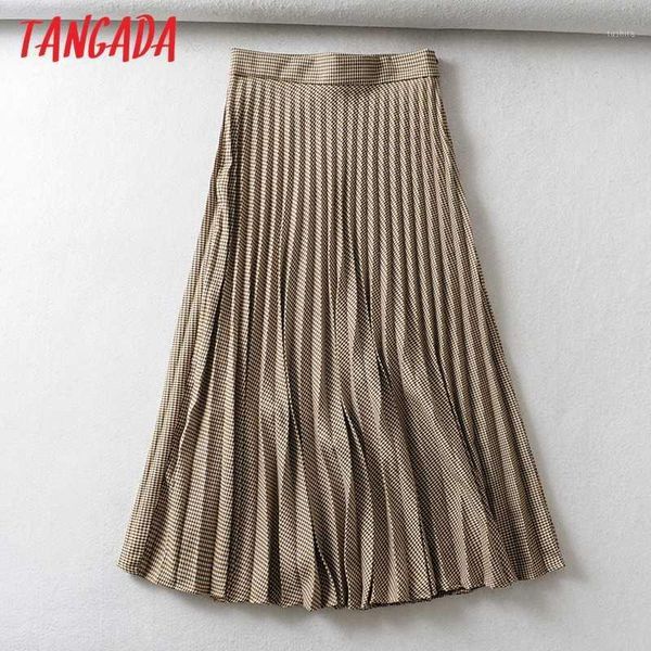 tangada women plaid pleated midi skirt faldas mujer vintage side zipper office ladies elegant chic mid calf skirts 6a011, Black
tangada women plaid pleated midi skirt faldas mujer vintage side zipper office ladies elegant chic mid calf skirts 6a011, Black