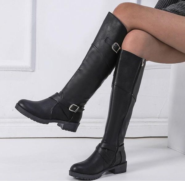 knight boots 2020 spring new european and american fashion square heel belt buckle large size high boots women, Black
knight boots 2020 spring new european and american fashion square heel belt buckle large size high boots women, Black