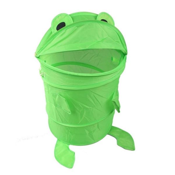 foldable frog design laundry basket, light green collector laundry box