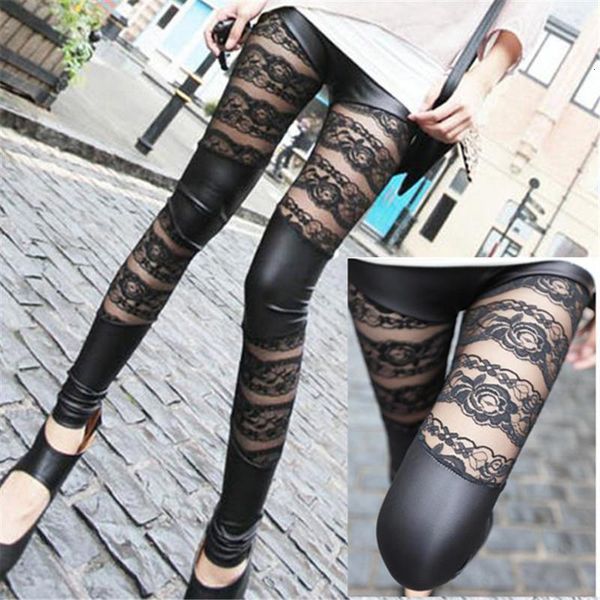 new fashion lace patchwork artificial leather close-fitting pants leggings black for women girls pantalon femme drop shipping 
new fashion lace patchwork artificial leather close-fitting pants leggings black for women girls pantalon femme drop shipping