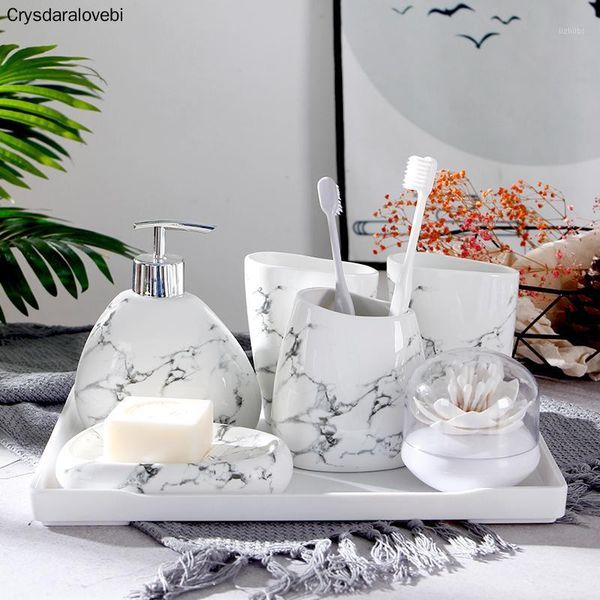 wedding gift nordic marble texture ceramic bathroom accessories 7pcs set/soap dispenser/toothbrush holder/melamine tray1
wedding gift nordic marble texture ceramic bathroom accessories 7pcs set/soap dispenser/toothbrush holder/melamine tray1