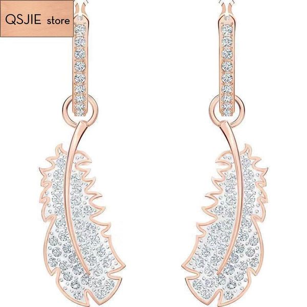 qsjie swa classic fashion electroplate inlaid zircon feather earrings glamorous fashion jewelry, Silver
qsjie swa classic fashion electroplate inlaid zircon feather earrings glamorous fashion jewelry, Silver