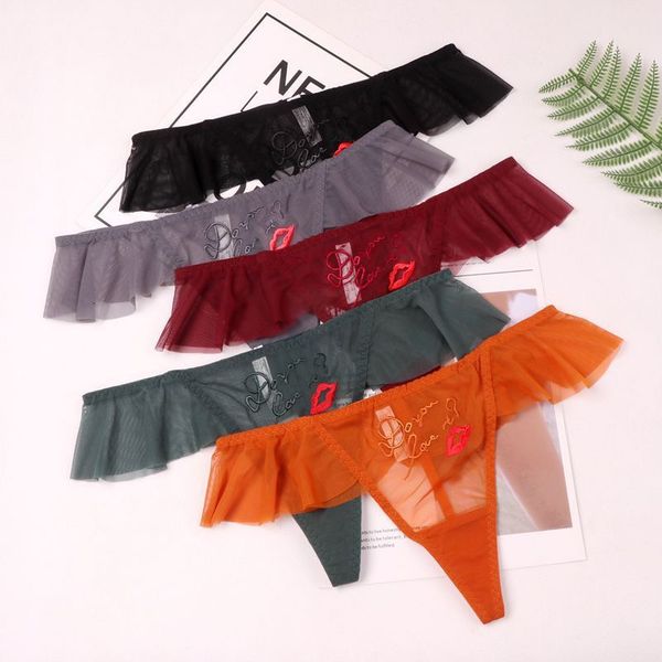 5325 lace thong t-pants light luxury bright red lips middle low waist fashionable girl's triangle pants, Black;pink
5325 lace thong t-pants light luxury bright red lips middle low waist fashionable girl's triangle pants, Black;pink