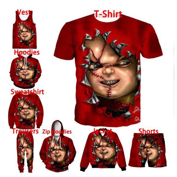 horror movie child's play chucky 3d print fashion men women jacket/ zipper hoodies/ hoodies/ sweatshirt/ shirt/ vest/ shorts/ trousers, Black
horror movie child's play chucky 3d print fashion men women jacket/ zipper hoodies/ hoodies/ sweatshirt/ shirt/ vest/ shorts/ trousers, Black