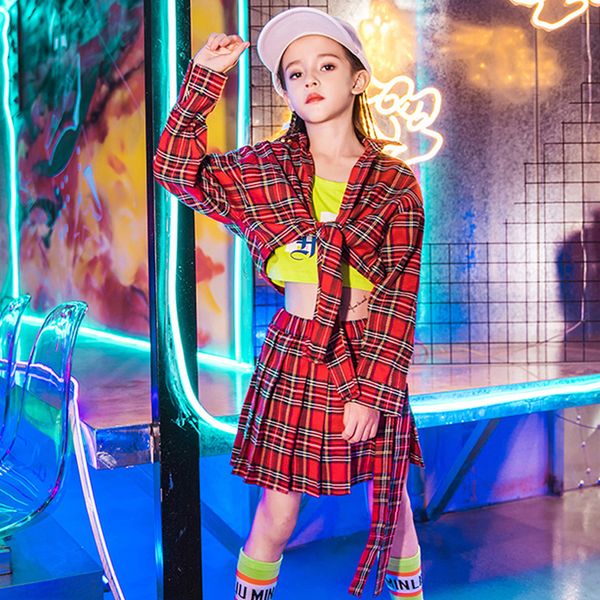 red jazz dancing clothes girls ropa hiphop performance practice red crop skirt checked set kids children stage costume 661, Black;red
red jazz dancing clothes girls ropa hiphop performance practice red crop skirt checked set kids children stage costume 661, Black;red