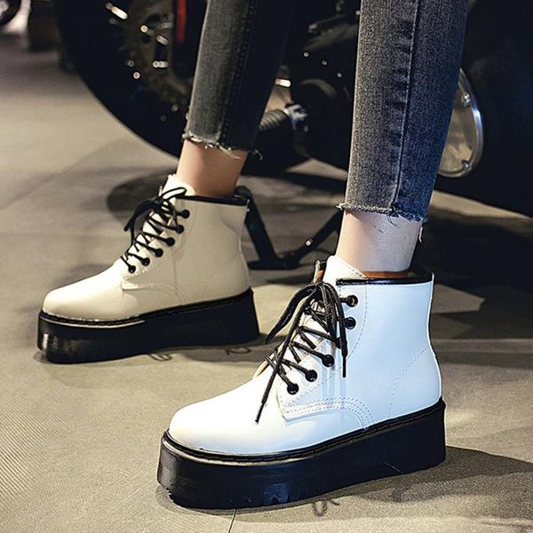 boots women shoes autumn ankle platform rubber lace-up female high heels round toe, Black
boots women shoes autumn ankle platform rubber lace-up female high heels round toe, Black