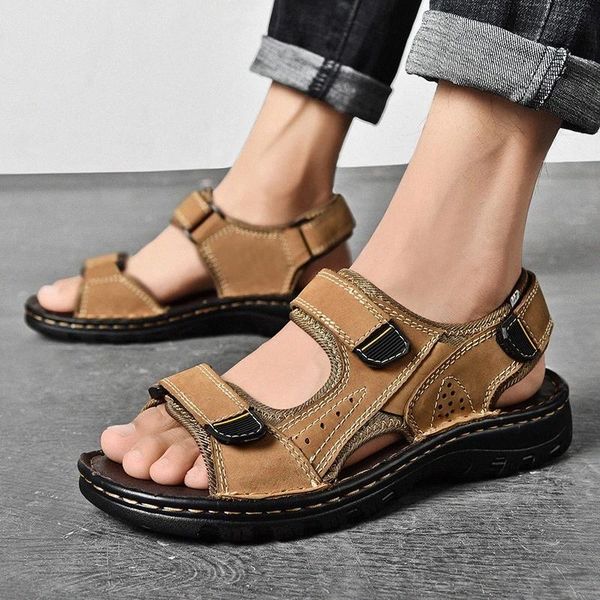 men sandals genuine leather men shoes outdoor lightweight summer shoes handamde fashion casual sandals zapatos de hombre #vs1a, Black
men sandals genuine leather men shoes outdoor lightweight summer shoes handamde fashion casual sandals zapatos de hombre #vs1a, Black