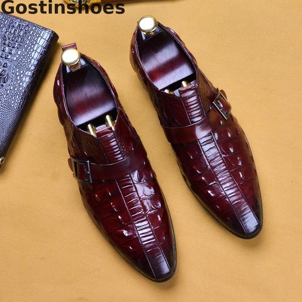 new style mens shoes black brown yellow genuine leather formal shoes single buckle strap crocodile printed dress men
new style mens shoes black brown yellow genuine leather formal shoes single buckle strap crocodile printed dress men