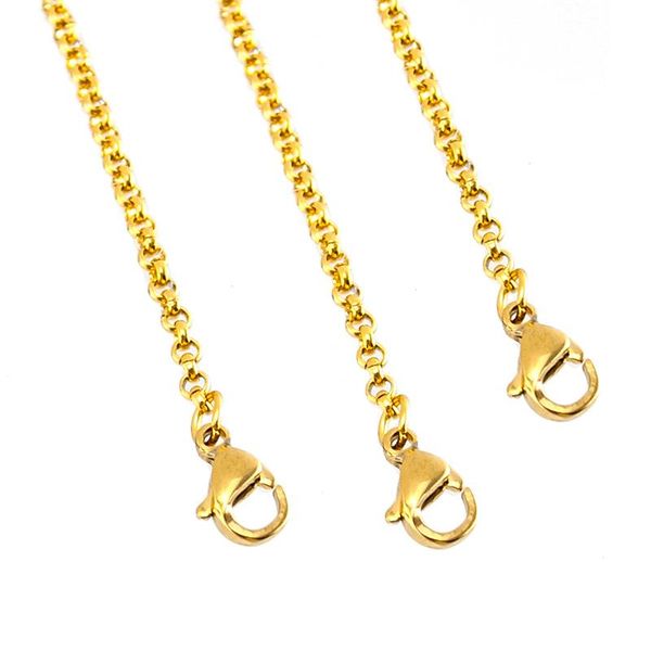 chains stainless steel 2.5mm gold color rolo chain o necklace thin fashion lobster clasp cable style woman diy, Silver
chains stainless steel 2.5mm gold color rolo chain o necklace thin fashion lobster clasp cable style woman diy, Silver