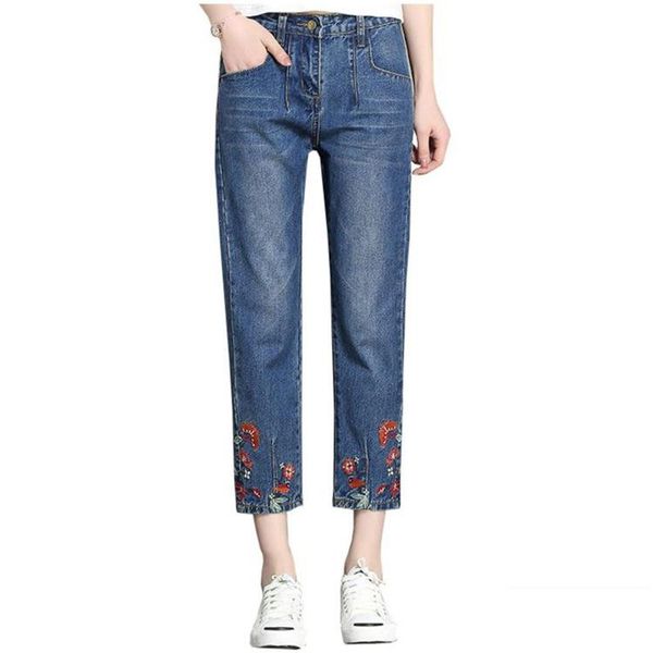 women's jeans high waist women embroidered pants summer loose straight casual size, Blue
women's jeans high waist women embroidered pants summer loose straight casual size, Blue