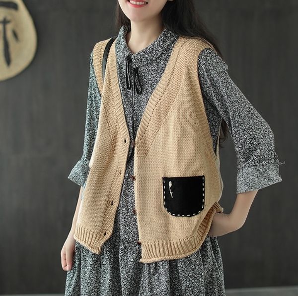 qhwgv autumn vest button color design feeling art commuting knitting loose solid women's button new sleeveless vest 9711 tkjbh, White;black
qhwgv autumn vest button color design feeling art commuting knitting loose solid women's button new sleeveless vest 9711 tkjbh, White;black