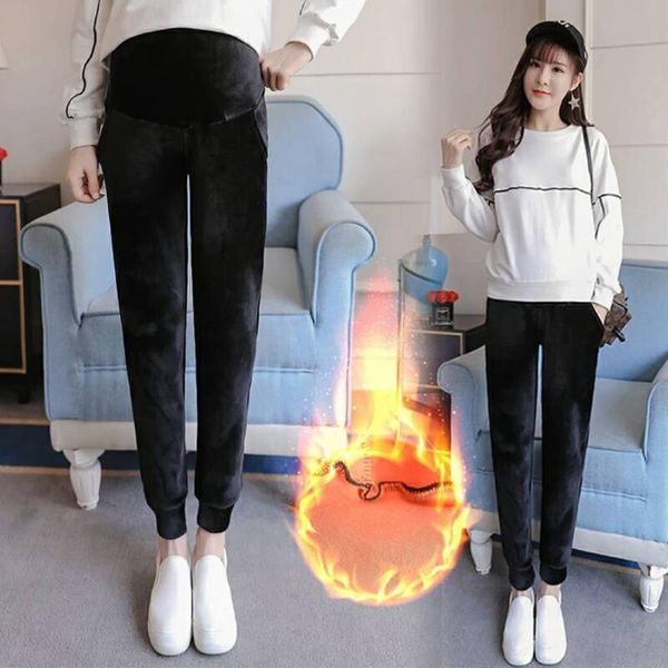 603# winter thick warm plus velvet flannel maternity pants belly casual pants clothes for pregnant women pregnancy trousers, White
603# winter thick warm plus velvet flannel maternity pants belly casual pants clothes for pregnant women pregnancy trousers, White