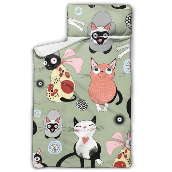 bright funny cats toddler nap mat children's sleeping bag with removable pillow for preschool daycare and sleepovers
bright funny cats toddler nap mat children's sleeping bag with removable pillow for preschool daycare and sleepovers