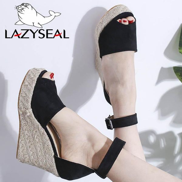dress shoes lazyseal platform wedge high heel sandals women summer buckle strap peep toe ladies sandalias mujer 2021 big size35-43, Black
dress shoes lazyseal platform wedge high heel sandals women summer buckle strap peep toe ladies sandalias mujer 2021 big size35-43, Black