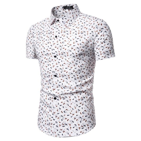 2019 new fashion men's summer leisure comfortable short sleeve floral slim fit shirt, White;black
2019 new fashion men's summer leisure comfortable short sleeve floral slim fit shirt, White;black