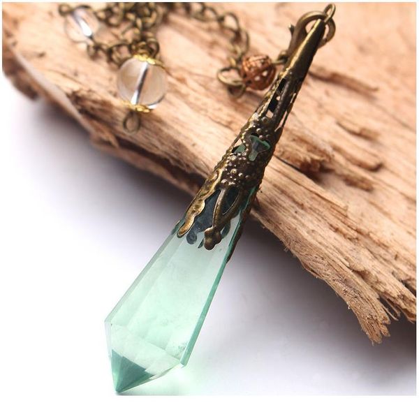 fashion natural green fluorite healing crystals pendulum quartz crystal pendant necklace dowsing reiki chakra pendulum jllvrd, Black
fashion natural green fluorite healing crystals pendulum quartz crystal pendant necklace dowsing reiki chakra pendulum jllvrd, Black