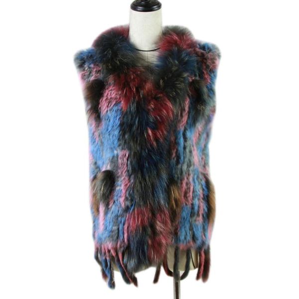 new real ladies genuine knitted fur vest with raccoon fur trimming waistcoat winter jacket harppihop, Black
new real ladies genuine knitted fur vest with raccoon fur trimming waistcoat winter jacket harppihop, Black