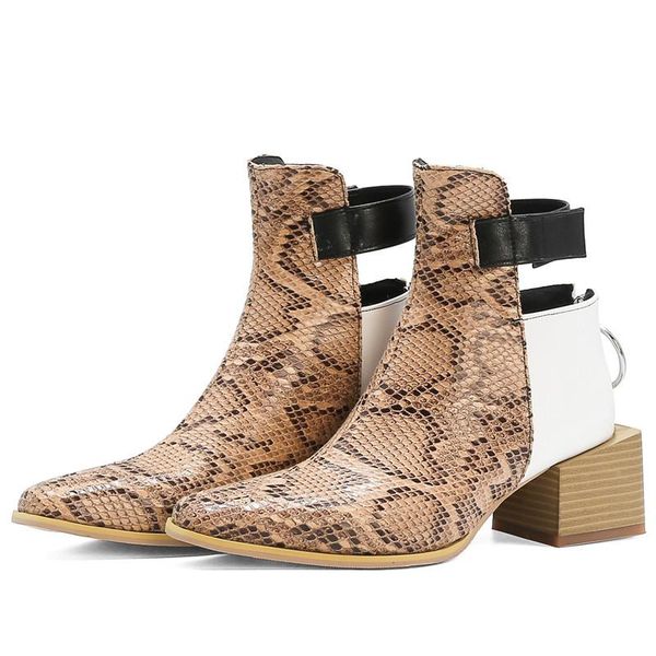 2020 snakeskin pu flock casual women short boots zipper fashion pointed toe thick heel autumn winter ankle boots size34-43 zip, Black
2020 snakeskin pu flock casual women short boots zipper fashion pointed toe thick heel autumn winter ankle boots size34-43 zip, Black