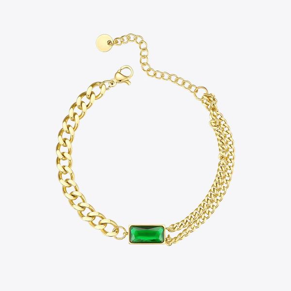 enfashion green stone link chain bracelets for women gold color stainless steel lady glass bracelet fashion jewelry gift b202182, Black
enfashion green stone link chain bracelets for women gold color stainless steel lady glass bracelet fashion jewelry gift b202182, Black