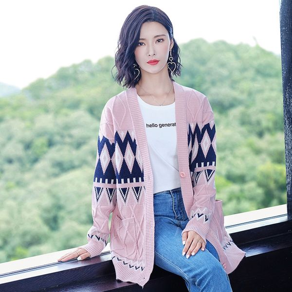 women's sweaters are loose large and wear thick sweaters. the new korean version of lazy knitwear knitted sweater coat sweater in 2020, White;black
women's sweaters are loose large and wear thick sweaters. the new korean version of lazy knitwear knitted sweater coat sweater in 2020, White;black