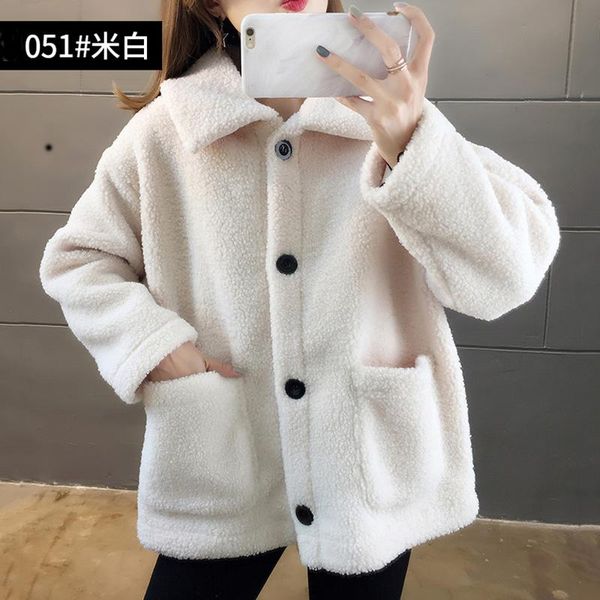 women's fur & faux lamb plush jacket women autumn winter 2021 single-breasted pocket loose plus velvet padded collar cardigan cashmere, Black
women's fur & faux lamb plush jacket women autumn winter 2021 single-breasted pocket loose plus velvet padded collar cardigan cashmere, Black