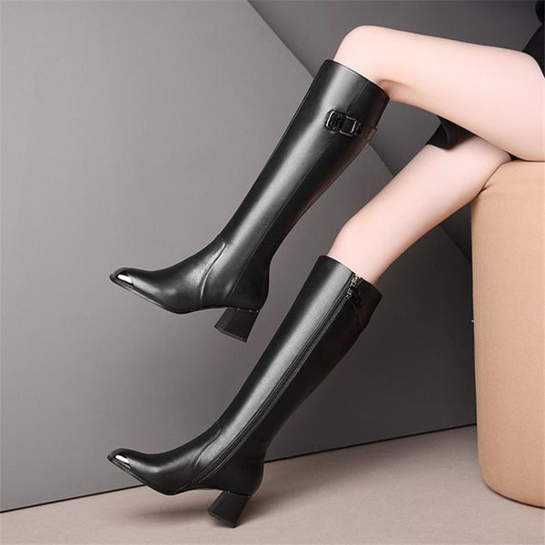 pxelena handmade cow leather women square heels knee high riding knight boots metal decor 2020 winter shoes lady plus size 34-43, Black
pxelena handmade cow leather women square heels knee high riding knight boots metal decor 2020 winter shoes lady plus size 34-43, Black