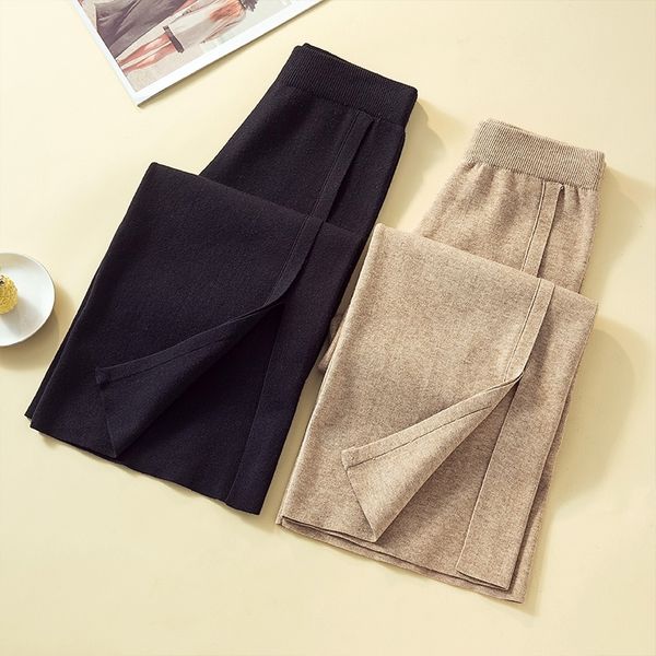women autumn winter warm knitted wide leg elastic waist casual loose pants plus size trousers l-3xl y200418, Black;white
women autumn winter warm knitted wide leg elastic waist casual loose pants plus size trousers l-3xl y200418, Black;white