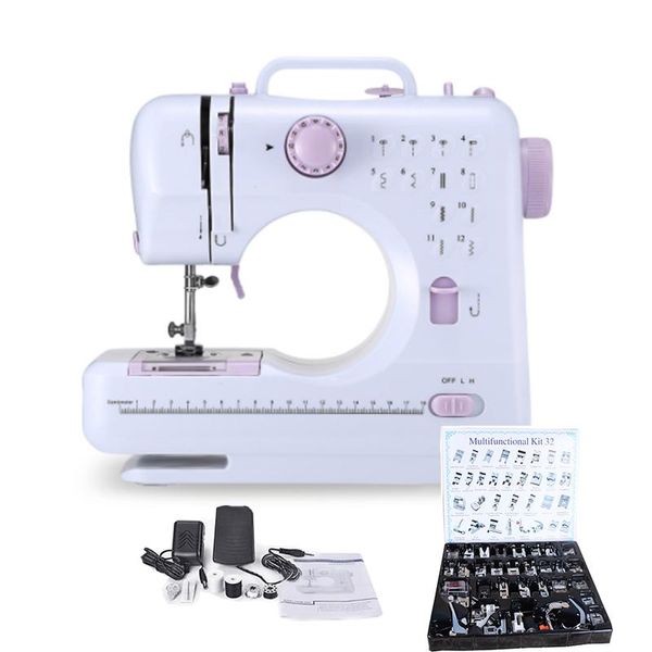 Mini 12 Stitches Sewing Machine Household Multifunction Double Thread And Speed Arm Crafting Mending Machine