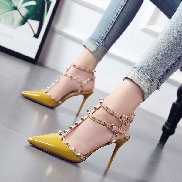 red 2020 summer new rivet ribbon sandals high heel hollow single women shoes, Black
red 2020 summer new rivet ribbon sandals high heel hollow single women shoes, Black