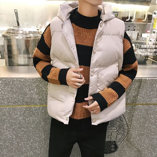 winter down vest men's warm fashion solid color casual hooded vest men streetwear loose korean thickened vest coat mens m-2xl, Black;white
winter down vest men's warm fashion solid color casual hooded vest men streetwear loose korean thickened vest coat mens m-2xl, Black;white