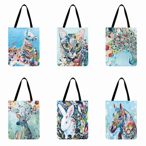 colourful watercolor animal oil painting printed tote bag casual totes foldable shopping bag linen fabric outdoor beach1
colourful watercolor animal oil painting printed tote bag casual totes foldable shopping bag linen fabric outdoor beach1