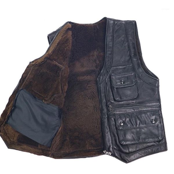 men's genuine leather vest clothing double faced fur motorcycle vest punk men sleeveless jacket new plus size1, Black;white
men's genuine leather vest clothing double faced fur motorcycle vest punk men sleeveless jacket new plus size1, Black;white