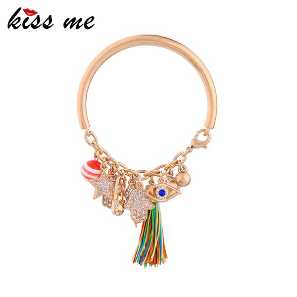 bangle kiss me rhinestone star hands eyes tassel female fashion women jewelry, Black 
bangle kiss me rhinestone star hands eyes tassel female fashion women jewelry, Black