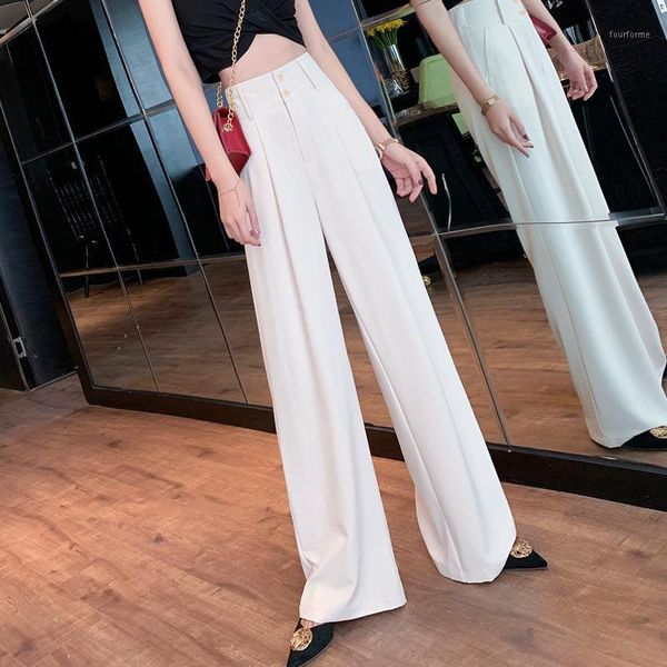 women's pants & capris 2021 women autumn winter vintage suit pant lady slim button high waist wide leg trouser female casual elegant st, Black;white
women's pants & capris 2021 women autumn winter vintage suit pant lady slim button high waist wide leg trouser female casual elegant st, Black;white