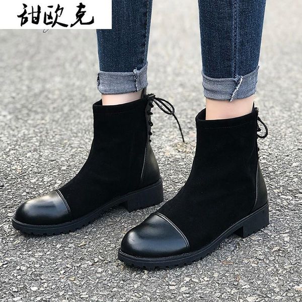 2020 winter new women's boots fashion lace-up mid-heel ankle boots round toe square heel warm women's pu zapatos de mujer, Black
2020 winter new women's boots fashion lace-up mid-heel ankle boots round toe square heel warm women's pu zapatos de mujer, Black