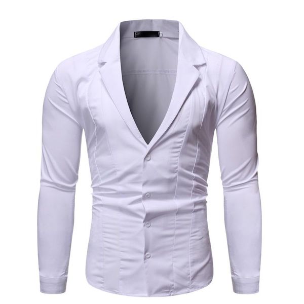 men's casual shirts men spring and autumn deep v-neck individual long sleeve shirt pure color fashion button versatile, White;black
men's casual shirts men spring and autumn deep v-neck individual long sleeve shirt pure color fashion button versatile, White;black