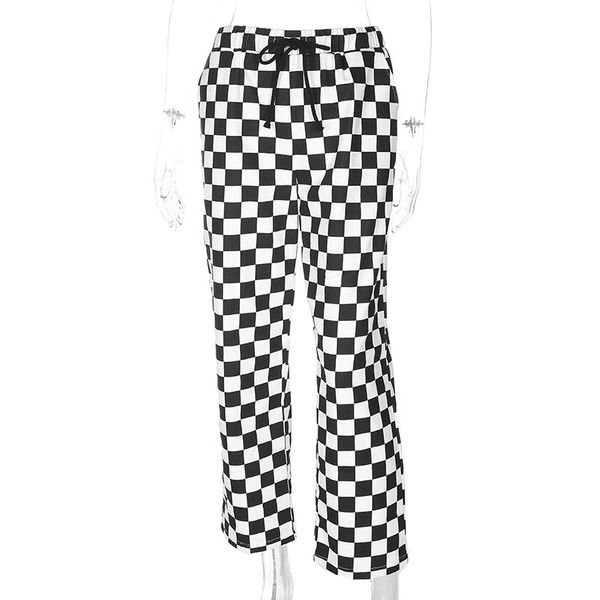 2021 new pantalon ladies high belt chess straight pants sweatpants 8msd, Black;white
2021 new pantalon ladies high belt chess straight pants sweatpants 8msd, Black;white