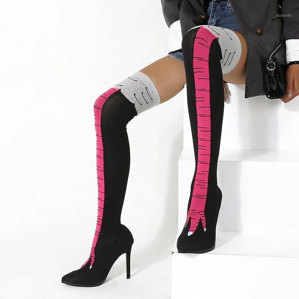 boots pink mixed colors club over-the-knee heel thigh high pointed toe woman boot stretch fabric sock drop ship1, Black
boots pink mixed colors club over-the-knee heel thigh high pointed toe woman boot stretch fabric sock drop ship1, Black