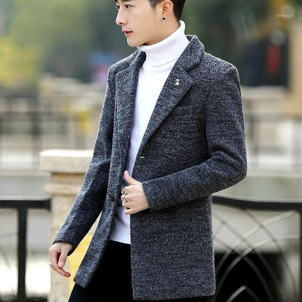 men's windbreaker woolen coat men's autumn / winter korean plush medium length youth fashion woolen coat1, Black
men's windbreaker woolen coat men's autumn / winter korean plush medium length youth fashion woolen coat1, Black
