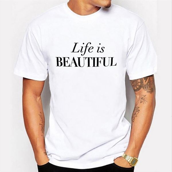life is beautiful print mens o-neck t shirts fashion men's men t-shirt cool men tshirt male men tee shirts, White;black
life is beautiful print mens o-neck t shirts fashion men's men t-shirt cool men tshirt male men tee shirts, White;black