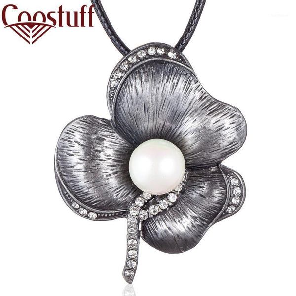 vintage plant jewelry long necklace for women grey flower pendant black rope chain jewellery suspension choker ale wholesale1, Silver
vintage plant jewelry long necklace for women grey flower pendant black rope chain jewellery suspension choker ale wholesale1, Silver