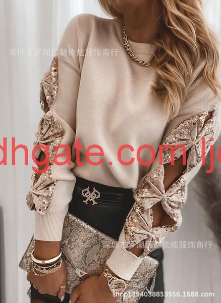 2020 women's long sequin butterfly sleeves, White;black